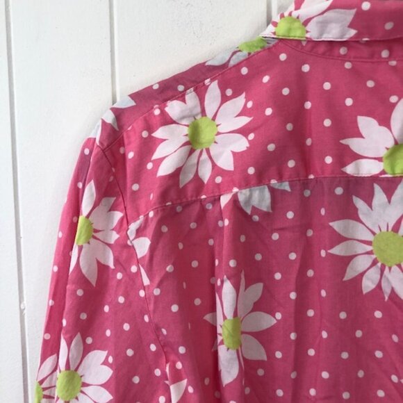 Victoria Secret Womens Floral Pink Polka Dot Pajama Top Medium - Picture 9 of 13